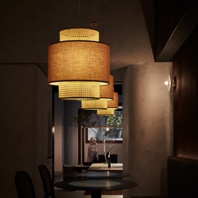 Trisha Rustic Double Cylinder Pendant Light