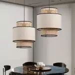 Trisha Rustic Double Cylinder Pendant Light