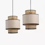 Trisha Rustic Double Cylinder Pendant Light
