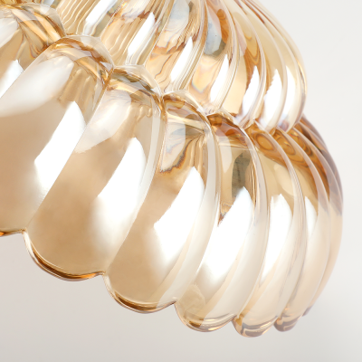 Raveena Vintage Amber Glass Semi Flush Mount Floral Ceiling Light Raveena Vintage Amber Glass Semi Flush Mount Floral Ceiling Light