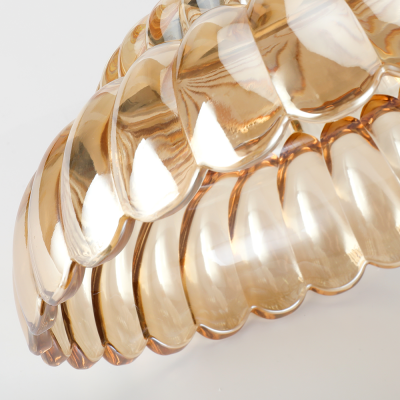 Raveena Vintage Amber Glass Semi Flush Mount Floral Ceiling Light Raveena Vintage Amber Glass Semi Flush Mount Floral Ceiling Light