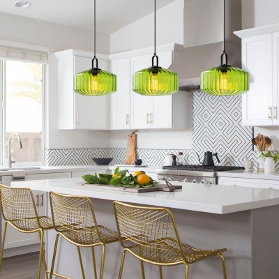 Ivan Vintage Handmade Striped Glass Pendant Light Ivan Vintage Handmade Striped Glass Pendant Light