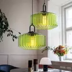 Ivan Vintage Handmade Striped Glass Pendant Light