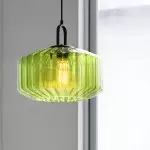 Ivan Vintage Handmade Striped Glass Pendant Light