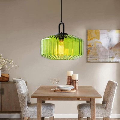 Ivan Vintage Handmade Striped Glass Pendant Light Ivan Vintage Handmade Striped Glass Pendant Light