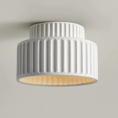 Nicola Vintage Resin Cream Breeze Drum Semi-Flush Mount Ceiling Light Nicola Vintage Resin Cream Breeze Drum Semi-Flush Mount Ceiling Light