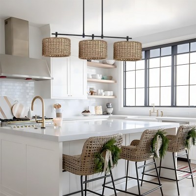 Raphael Beachy 3 Light Dimmable Drum Chandelier for Dining Room Raphael Beachy 3 Light Dimmable Drum Chandelier for Dining Room