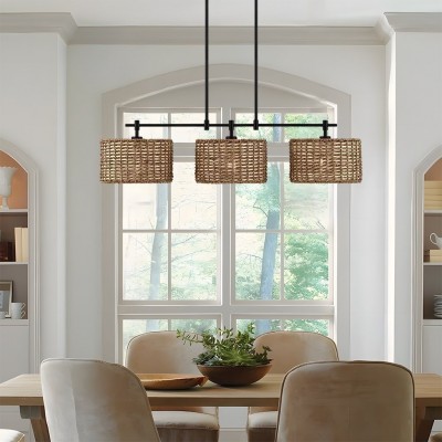 Raphael Beachy 3 Light Dimmable Drum Chandelier for Dining Room Raphael Beachy 3 Light Dimmable Drum Chandelier for Dining Room