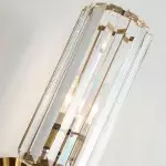 Solstice Brushed Brass Crystal Ribbed Glass Wall Sconce