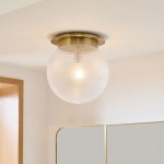 Pranika Modern Spherical Prismatic Pattern Flush Mount Ceiling Light