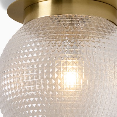Pranika Modern Spherical Prismatic Pattern Flush Mount Ceiling Light Pranika Modern Spherical Prismatic Pattern Flush Mount Ceiling Light