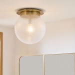 Pranika Modern Spherical Prismatic Pattern Flush Mount Ceiling Light