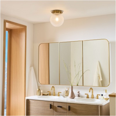 Pranika Modern Spherical Prismatic Pattern Flush Mount Ceiling Light Pranika Modern Spherical Prismatic Pattern Flush Mount Ceiling Light