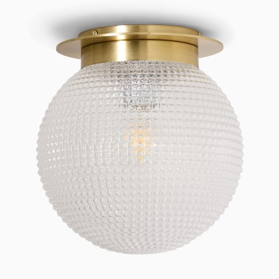 Pranika Modern Spherical Prismatic Pattern Flush Mount Ceiling Light Pranika Modern Spherical Prismatic Pattern Flush Mount Ceiling Light