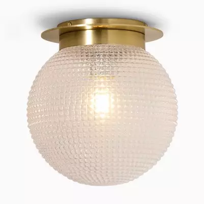 Pranika Modern Spherical Prismatic Pattern Flush Mount Ceiling Light Pranika Modern Spherical Prismatic Pattern Flush Mount Ceiling Light