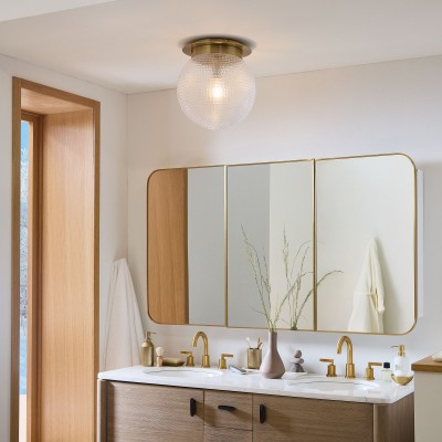 Pranika Modern Spherical Prismatic Pattern Flush Mount Ceiling Light Pranika Modern Spherical Prismatic Pattern Flush Mount Ceiling Light