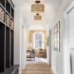 Lannister Coastal 2-Light Semi-Flush Mount Ceiling Light with Hand Woven Drum Shade for Bedroom