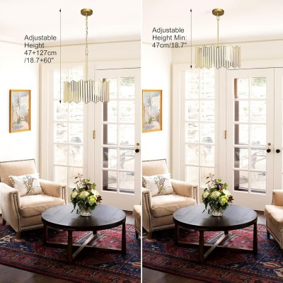 Atchison 4 Light Drum Shade Chandelier with Tiffany Glass for Dining Room Atchison 4 Light Drum Shade Chandelier with Tiffany Glass for Dining Room