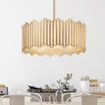 Luminara Farmhouse Fabric Drum Chandelier