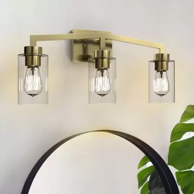 3-Light Industrial Cylindrical Brass Wall Sconce for Bedroom 3-Light Industrial Cylindrical Brass Wall Sconce for Bedroom