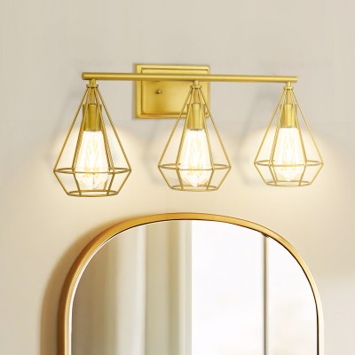 3-Light Vintage Industrial Design Gold Wall Light 3-Light Vintage Industrial Design Gold Wall Light