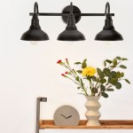 Vintage 3 Lights Black Iron Vanity Light For Bedroom