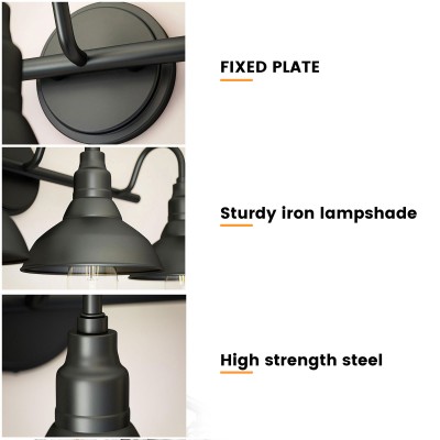 Vintage 3 Lights Black Iron Vanity Light For Bedroom Vintage 3 Lights Black Iron Vanity Light For Bedroom