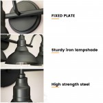Vintage 3 Lights Black Iron Vanity Light For Bedroom
