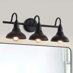 Vintage 3 Lights Black Iron Vanity Light For Bedroom