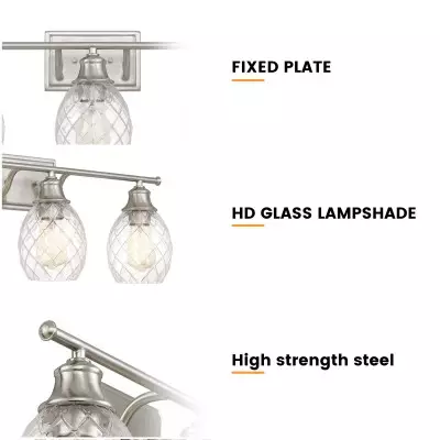 Modern Farmhouse Brushed Nickel Glass Wall Light Modern Farmhouse Brushed Nickel Glass Wall Light