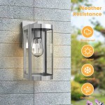 Stainless Steel Waterproof Outdoor Wall Lamp with Glass Shade Stainless Steel Waterproof Outdoor Wall Lamp with Glass Shade