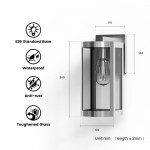 Stainless Steel Waterproof Outdoor Wall Lamp with Glass Shade Stainless Steel Waterproof Outdoor Wall Lamp with Glass Shade