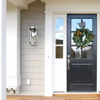 Stainless Steel Waterproof Outdoor Wall Lamp with Glass Shade Stainless Steel Waterproof Outdoor Wall Lamp with Glass Shade
