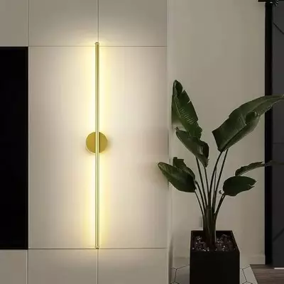 Ozoo Modern 40 in. 2-Light Gold LED Wall Sconce with Dimmable Ozoo Modern 40 in. 2-Light Gold LED Wall Sconce with Dimmable