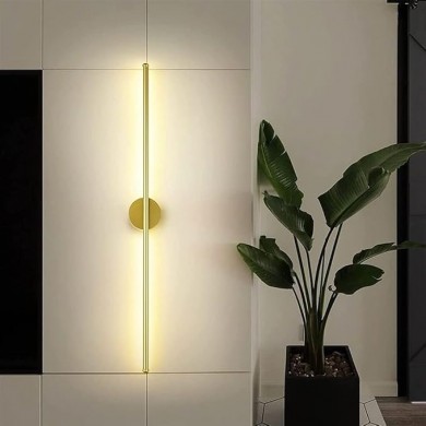 Ozoo Modern 40 in. 2-Light Gold LED Wall Sconce with Dimmable