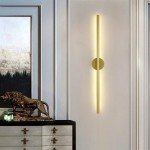 Ozoo Modern 40 in. 2-Light Gold LED Wall Sconce with Dimmable