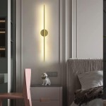 Ozoo Modern 40 in. 2-Light Gold LED Wall Sconce with Dimmable
