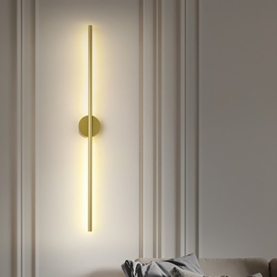 Ozoo Modern 40 in. 2-Light Gold LED Wall Sconce with Dimmable Ozoo Modern 40 in. 2-Light Gold LED Wall Sconce with Dimmable