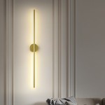 Ozoo Modern 40 in. 2-Light Gold LED Wall Sconce with Dimmable