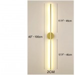 Ozoo Modern 40 in. 2-Light Gold LED Wall Sconce with Dimmable
