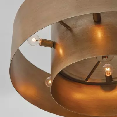 Aurelius Brushed Texture Metal Double Drum Chandelier