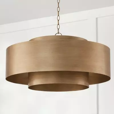 Aurelius Brushed Texture Metal Double Drum Chandelier