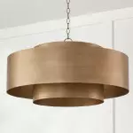 Aurelius Brushed Texture Metal Double Drum Chandelier Aurelius Brushed Texture Metal Double Drum Chandelier
