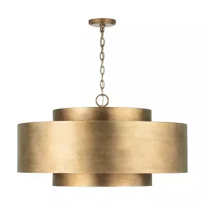 Aurelius Brushed Texture Metal Double Drum Chandelier