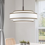 Luminara Farmhouse Fabric Drum Chandelier