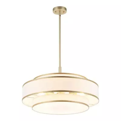 Luminara Farmhouse Fabric Drum Chandelier