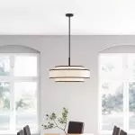 Luminara Farmhouse Fabric Drum Chandelier