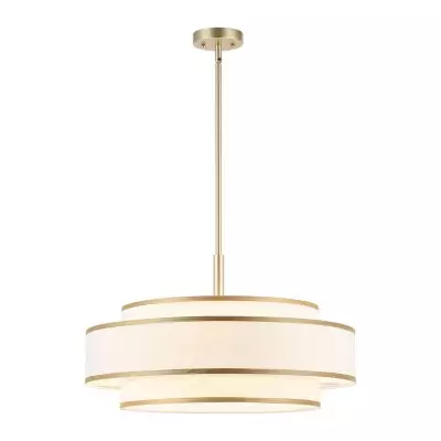 Luminara Farmhouse Fabric Drum Chandelier