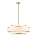 Luminara Farmhouse Fabric Drum Chandelier