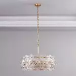 AuroraLux Gold-leaf Round Glass Chandelier
